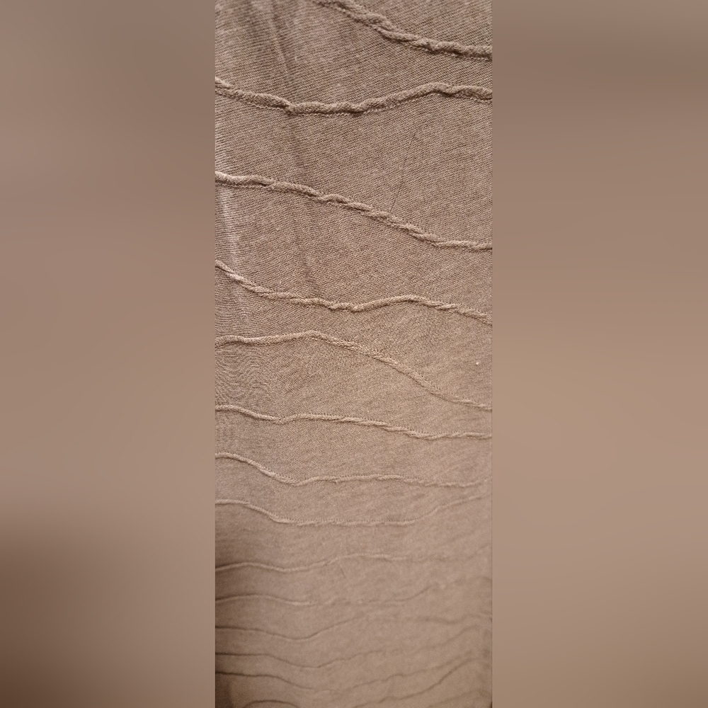 EUC Dressbarn Beige Rib Cotton Neutral Boho Casual Maxi Skirt Dress SZ XL - Picture 3 of 4